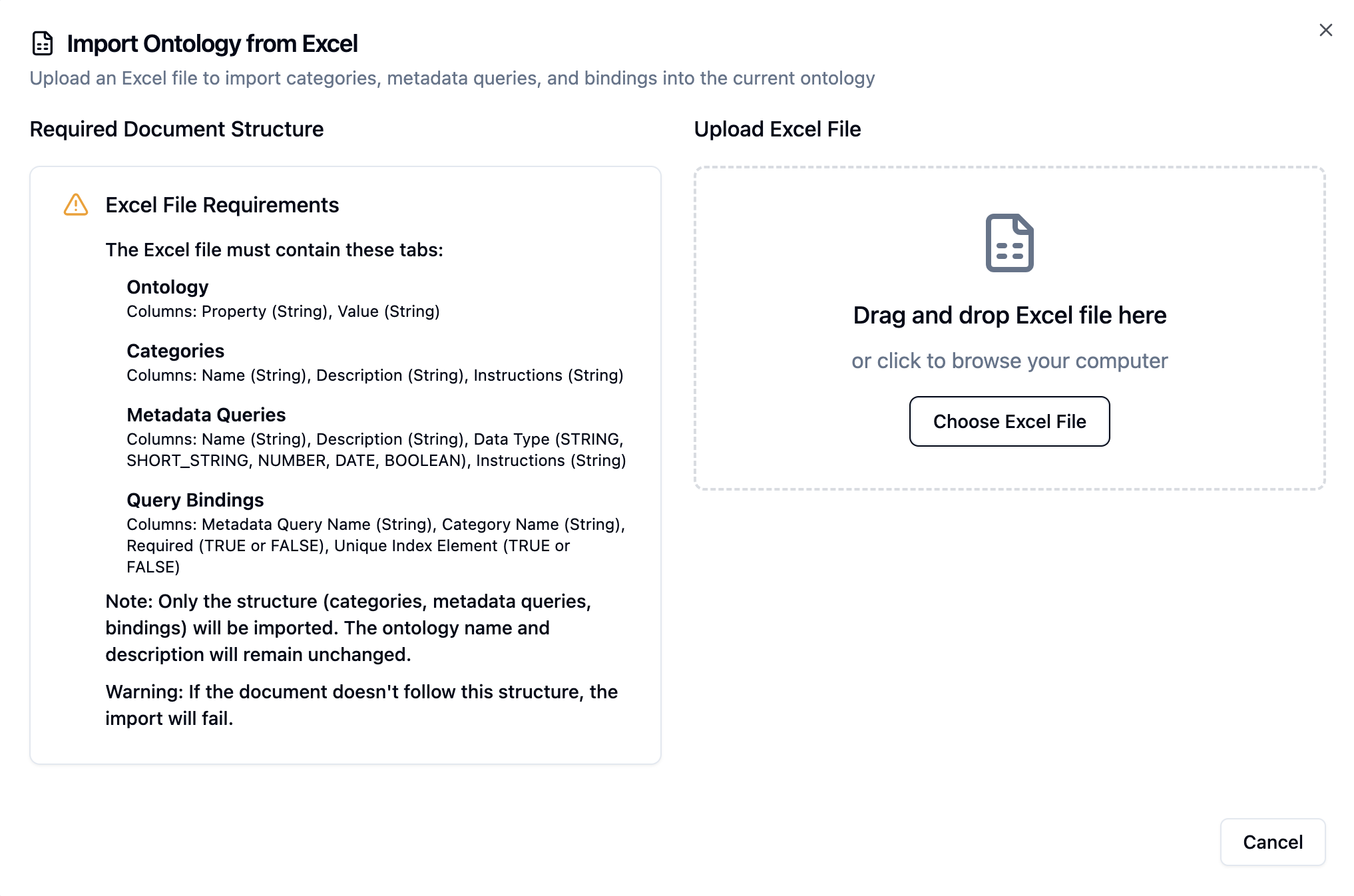Placeholder: Excel Import UI